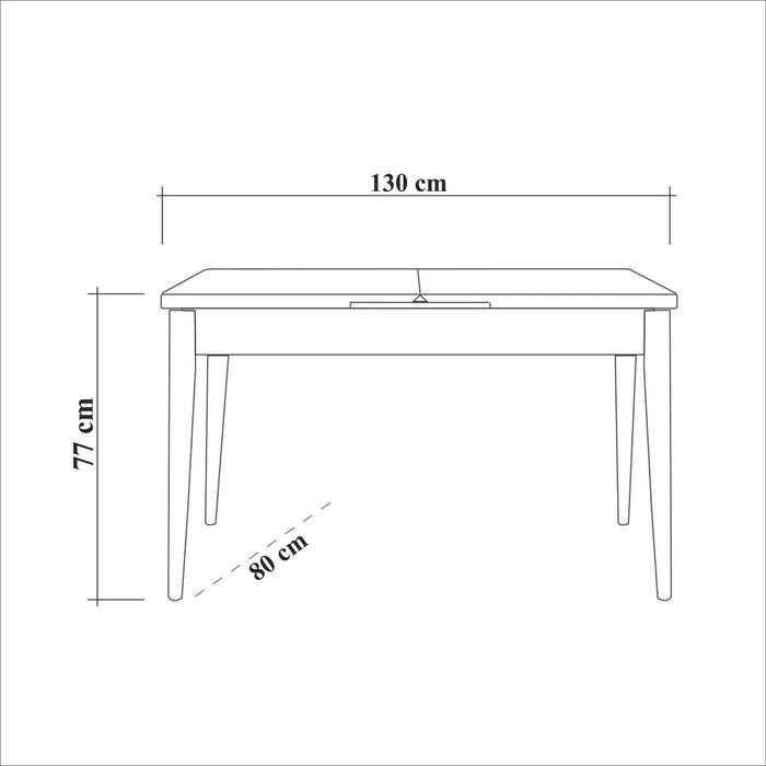 Set Masa, Bancută si 2 Scaune (4 piese) Asi Home Vina 1053 - Antracit, Nuc