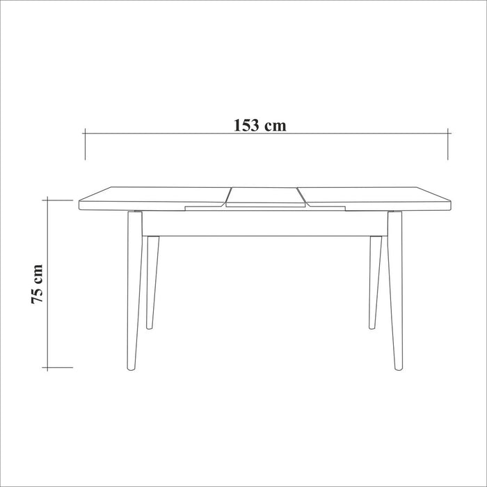 Set Masa Extensibila & Set Scaune (4 Bucati) Asi Home Santiago Atlantice -Green, Pin/Verde, 153x77x75/47x89x47/100x48x39cm