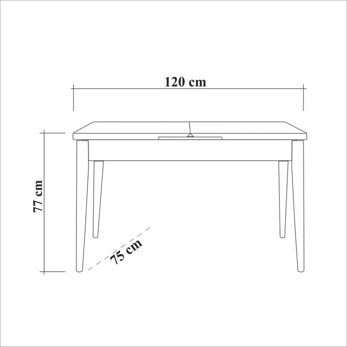 Set Masa Extensibila & Set Scaune (4 Bucati) Asi Home Santiago Atlantice -Green, Pin/Verde, 153x77x75/47x89x47/100x48x39cm