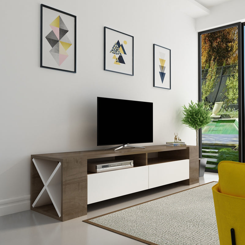 Comodă TV Asi Home Sosruko - Nuc, Alb