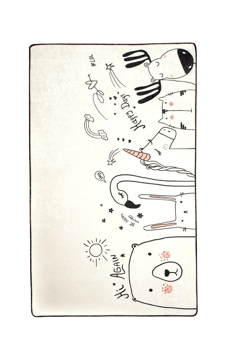 Covor Camera Copii Asi Home Be Happy  , 140 x 190cm, Catifea, Multicolor