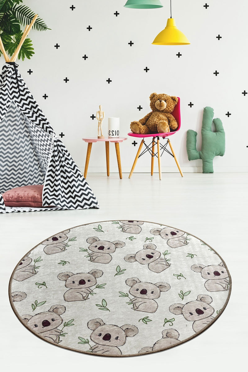 Covor Camera Copii Asi Home Koala, 100cm, Catifea| Poliester, Multicolor