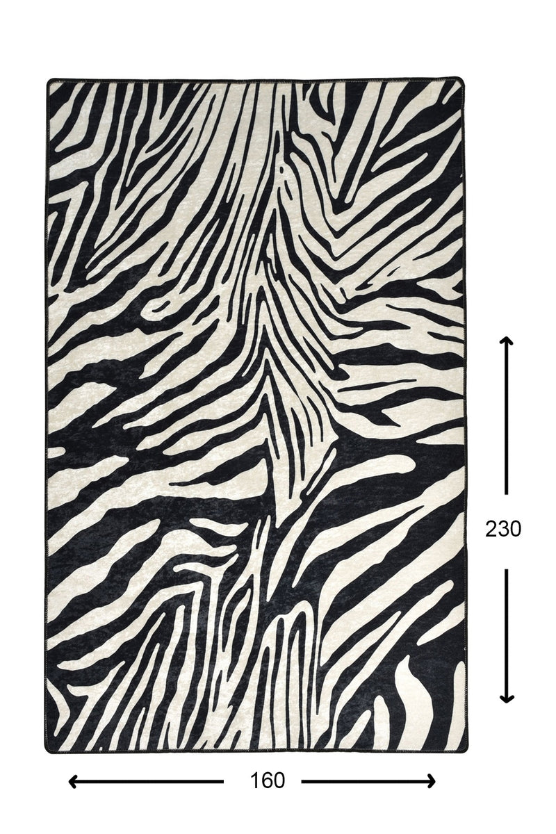 Covor Asi Home Zebra  , 160 x 230cm, Catifea| Poliester, Multicolor