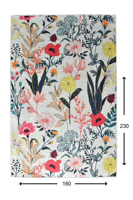 Covor Asi Home Many Flowers, 160 x 230cm, Catifea| Poliester, Multicolor