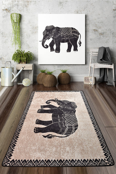 Covor Hol Asi Home Elephant, 80 x 150cm, Catifea| Poliester, Multicolor