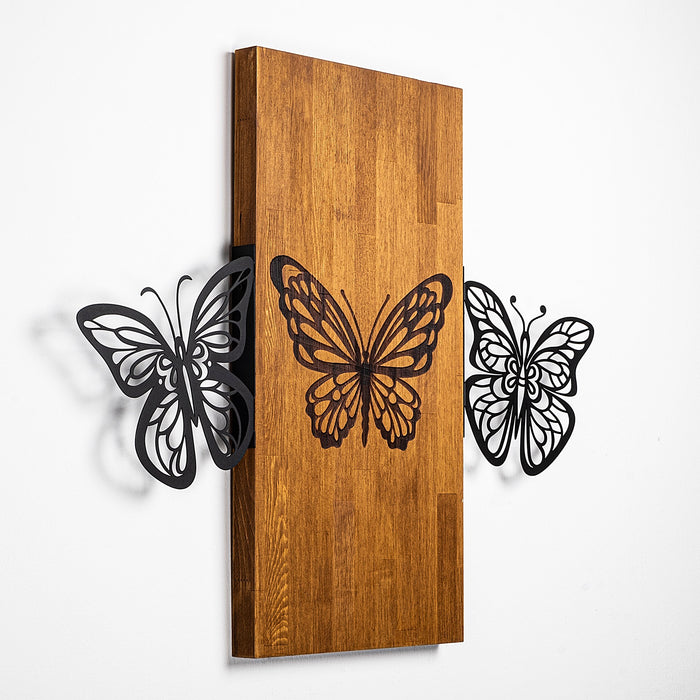 Decoratiune de Perete din Lemn Asi Home Butterflies 2, 74 x 58 cm