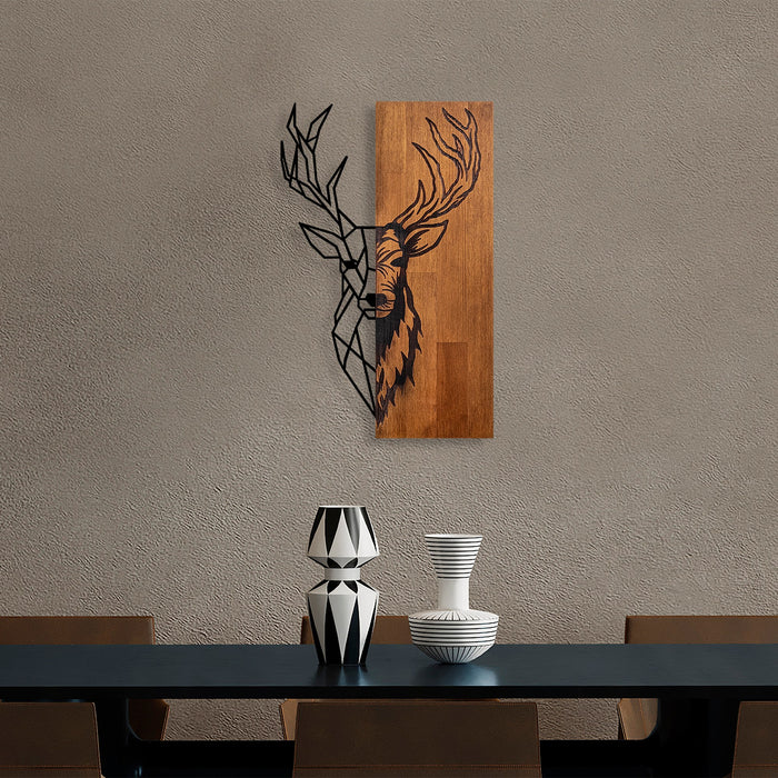 Decoratiune de Perete din Lemn Asi Home Red Deer 1, 36 x 58 cm