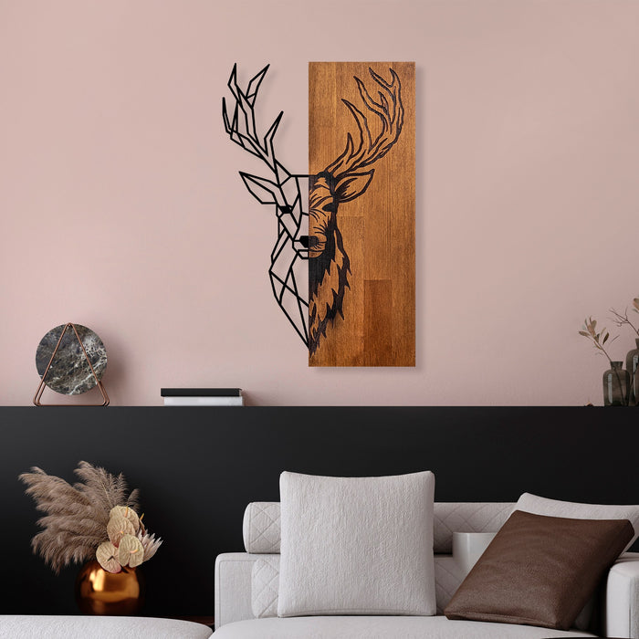 Decoratiune de Perete din Lemn Asi Home Red Deer 1, 36 x 58 cm