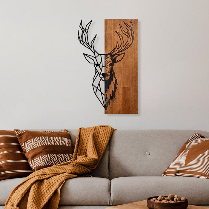 Decoratiune de Perete din Lemn Asi Home Red Deer 1, 36 x 58 cm