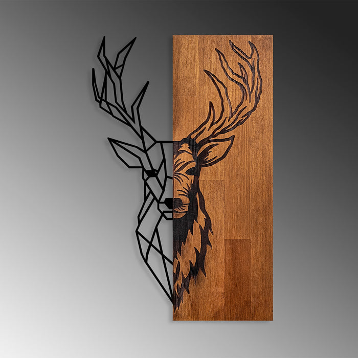 Decoratiune de Perete din Lemn Asi Home Red Deer 1, 36 x 58 cm