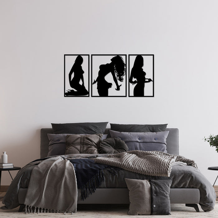 Decoratiune de Perete din Metal  Asi Home Good Bad Sexy, 3 Piese