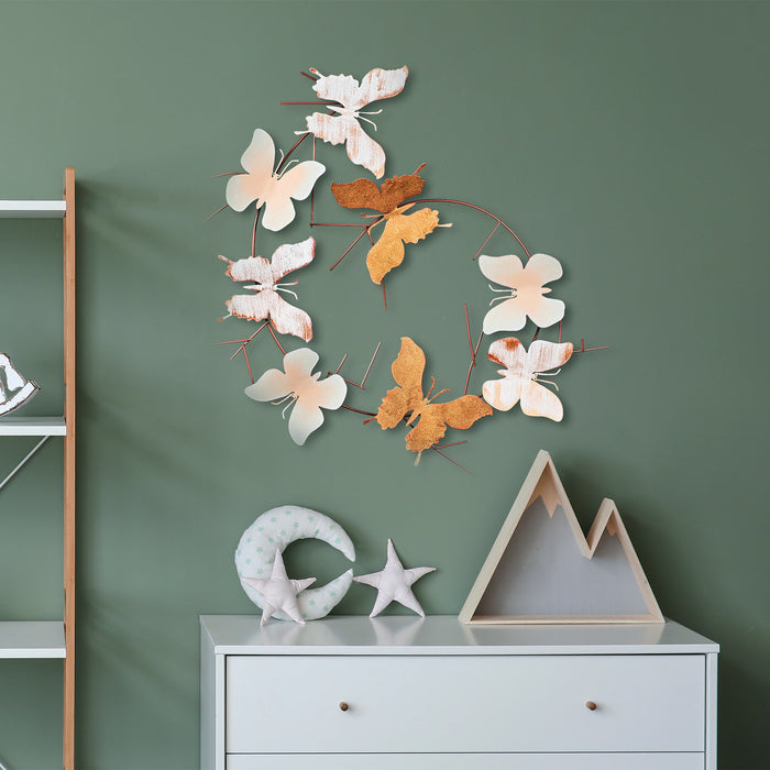 Decoratiune de Perete din Metal  Asi Home Butterflies - 3, 80cm x 80 cm