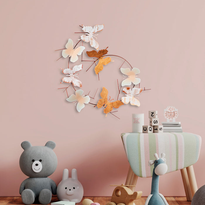 Decoratiune de Perete din Metal  Asi Home Butterflies - 3, 80cm x 80 cm