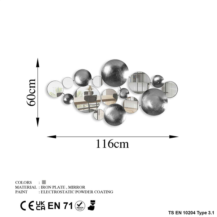 Decoratiune de Perete din Metal  Asi Home Infinity - 3, 116 cm x 60 cm