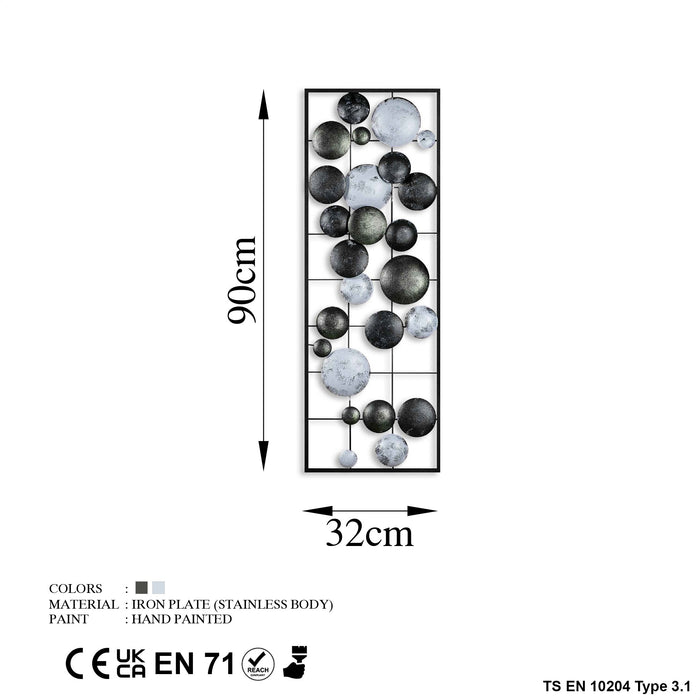 Decoratiune de Perete din Metal  Asi Home Camber - 5, 32cm x 90 cm