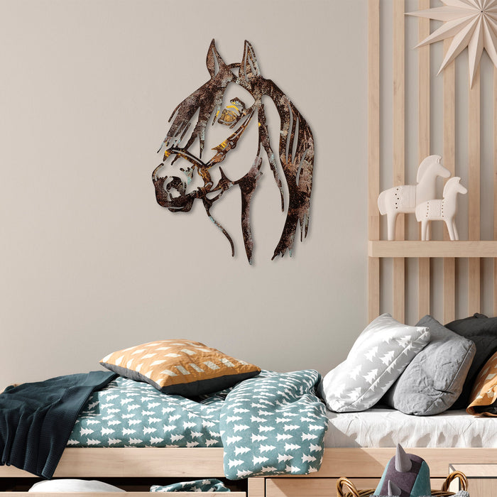 Decoratiune de Perete din Metal  Asi Home Horse - 2, 38 cm x 53 cm