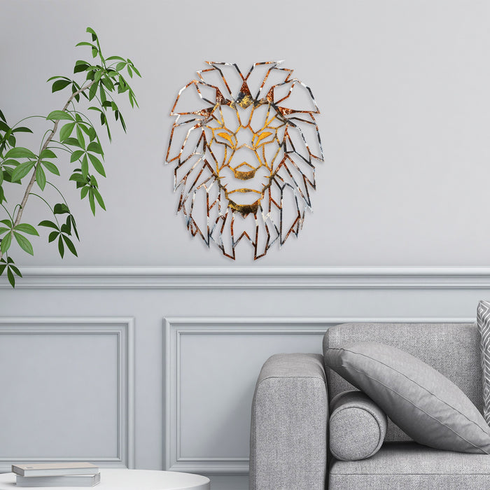 Decoratiune de Perete din Metal  Asi Home Lion - 1, 40 cm x 50 cm