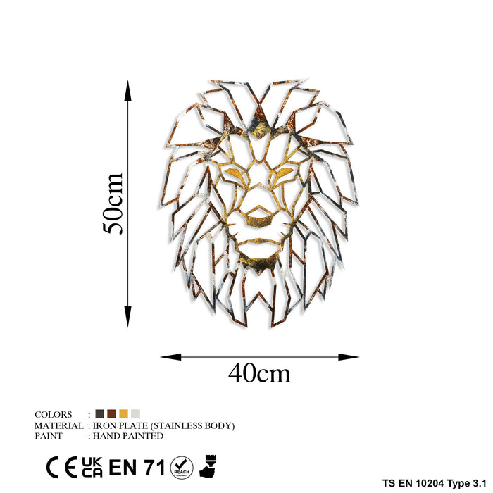 Decoratiune de Perete din Metal  Asi Home Lion - 1, 40 cm x 50 cm