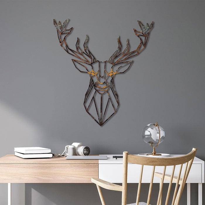 Decoratiune de Perete din Metal  Asi Home Deer - 1, 60 cm x 65 cm