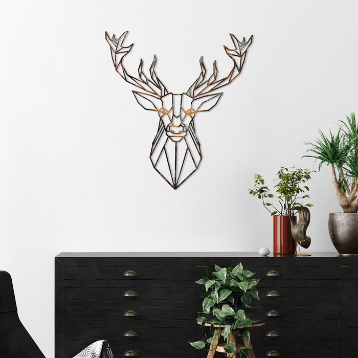 Decoratiune de Perete din Metal  Asi Home Deer - 1, 60 cm x 65 cm