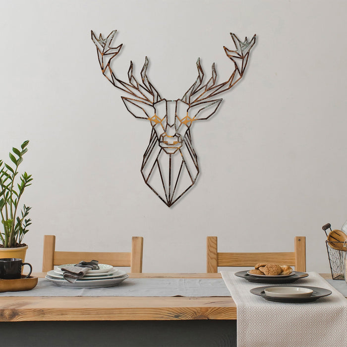 Decoratiune de Perete din Metal  Asi Home Deer - 1, 60 cm x 65 cm