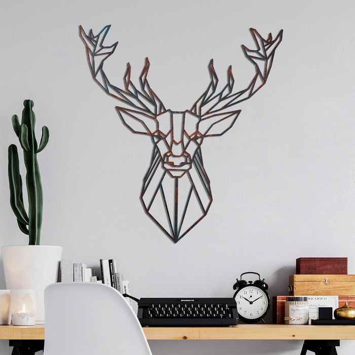 Decoratiune de Perete din Metal  Asi Home Deer - 2, 60 cm x 65 cm