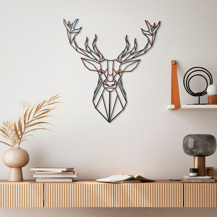 Decoratiune de Perete din Metal  Asi Home Deer - 2, 60 cm x 65 cm