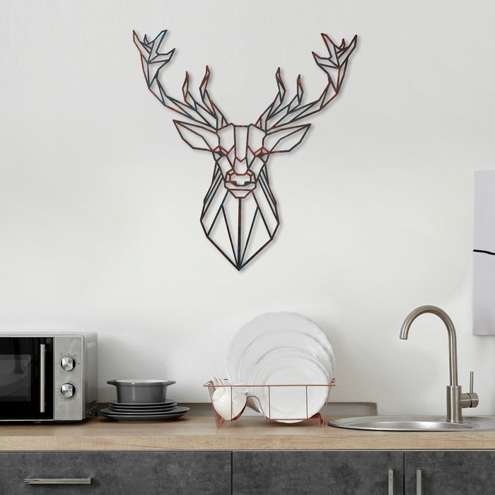 Decoratiune de Perete din Metal  Asi Home Deer - 2, 60 cm x 65 cm