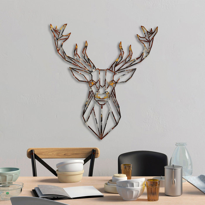 Decoratiune de Perete din Metal  Asi Home Deer - 3, 60 cm x 65 cm