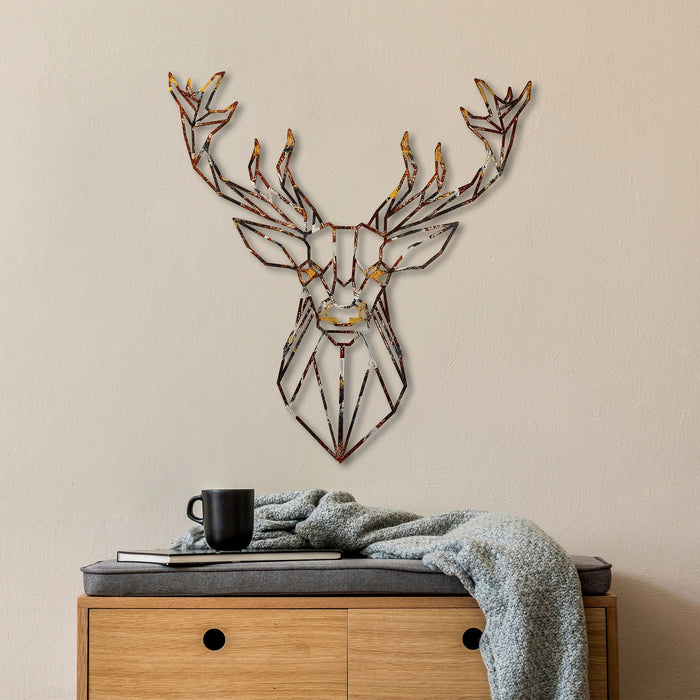 Decoratiune de Perete din Metal  Asi Home Deer - 3, 60 cm x 65 cm