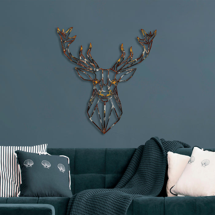 Decoratiune de Perete din Metal  Asi Home Deer - 3, 60 cm x 65 cm