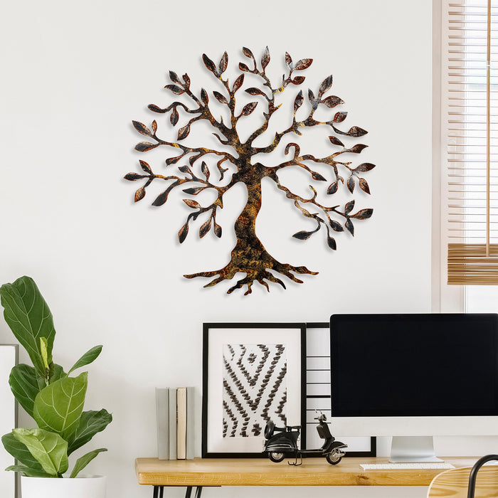 Decoratiune de Perete din Metal  Asi Home Tree - 3, 60 cm x 60 cm