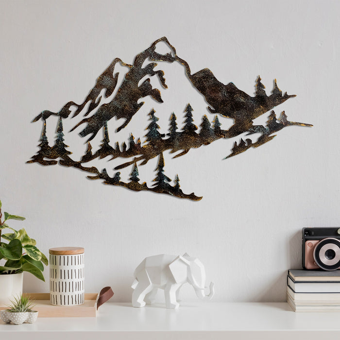 Decoratiune de Perete din Metal  Asi Home Mountain - 1, 70 cm x 40 cm