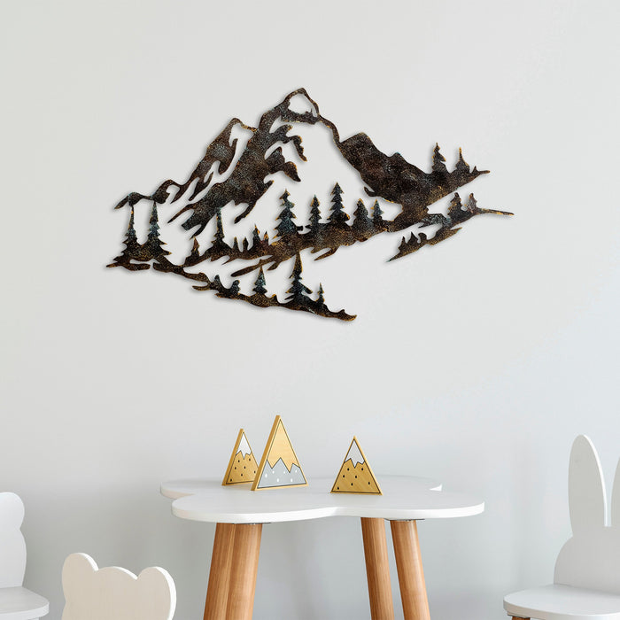 Decoratiune de Perete din Metal  Asi Home Mountain - 1, 70 cm x 40 cm