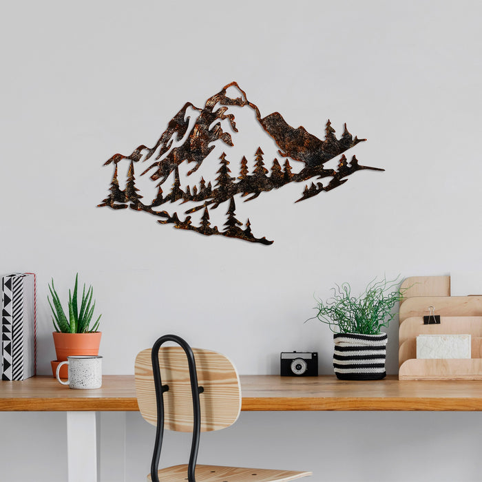 Decoratiune de Perete din Metal  Asi Home Mountain - 2, 70 cm x 40 cm