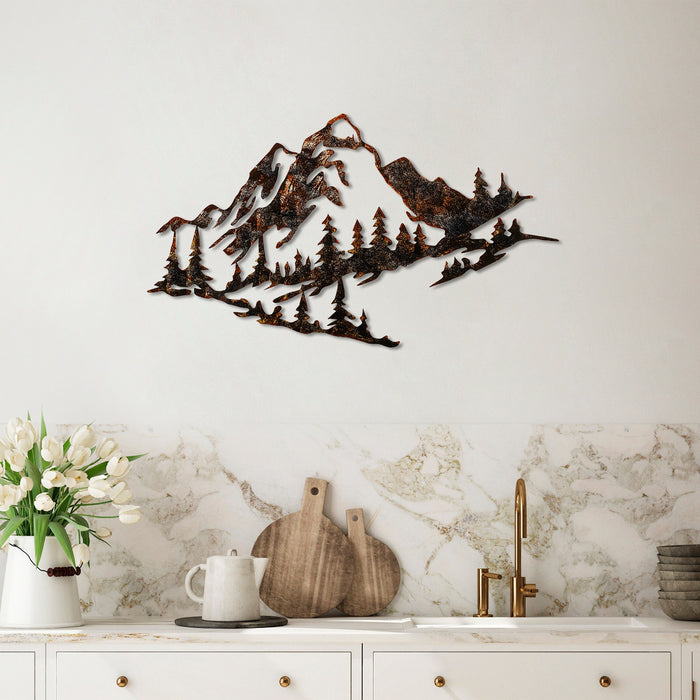 Decoratiune de Perete din Metal  Asi Home Mountain - 2, 70 cm x 40 cm