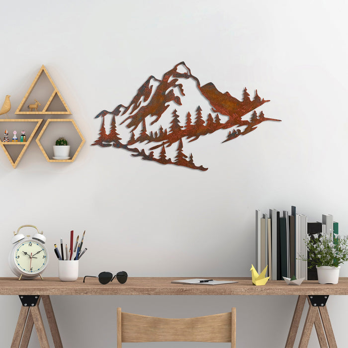 Decoratiune de Perete din Metal  Asi Home Mountain - 3, 70 cm x 40 cm