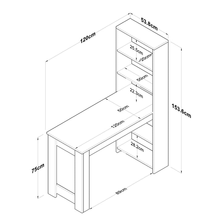 Birou Asi Home AHHA106 - 2493, Alb, Nuc