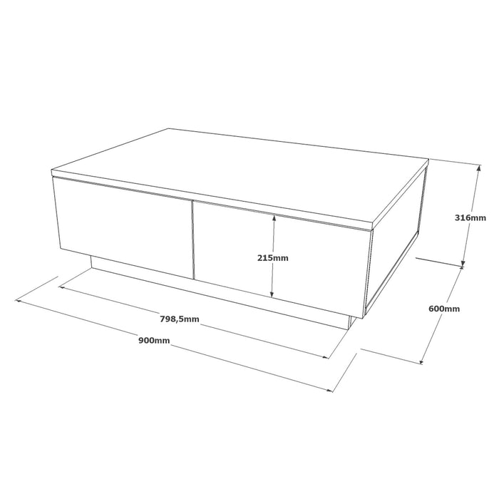 Măsuţă de cafea Asi Home AHLV17-WK- Alb, Nuc