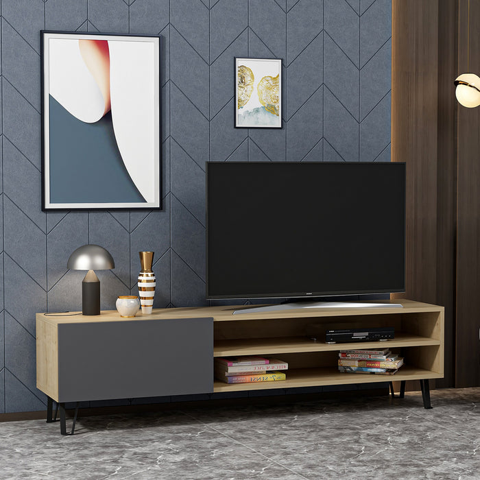 Comoda TV Asi Home Bliss, 160 cm x 47 cm x 37 cm, Stejar,
Antracit