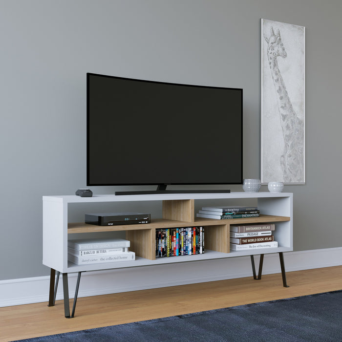 Comoda TV Asi Home Ebuda, 120 cm x 47 cm x 25 cm, Alb,
Stejar