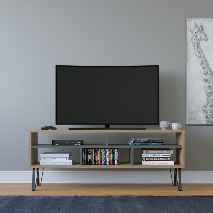 Comoda TV Asi Home Ebuda, 120 cm x 47 cm x 25 cm, Stejar,
Antracit