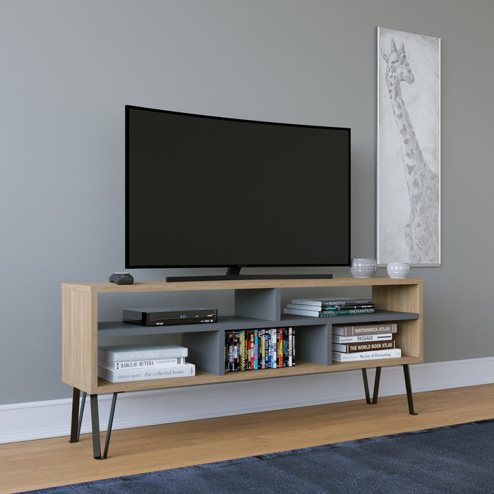 Comoda TV Asi Home Ebuda, 120 cm x 47 cm x 25 cm, Stejar,
Antracit