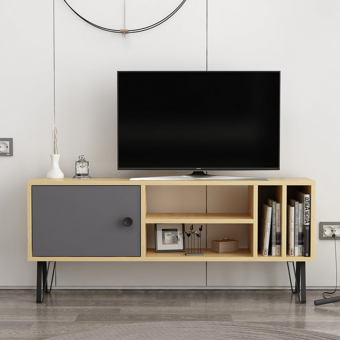 Comoda TV Asi Home Arven, 120 cm x 52 cm x 25 cm, Stejar,
Antracit