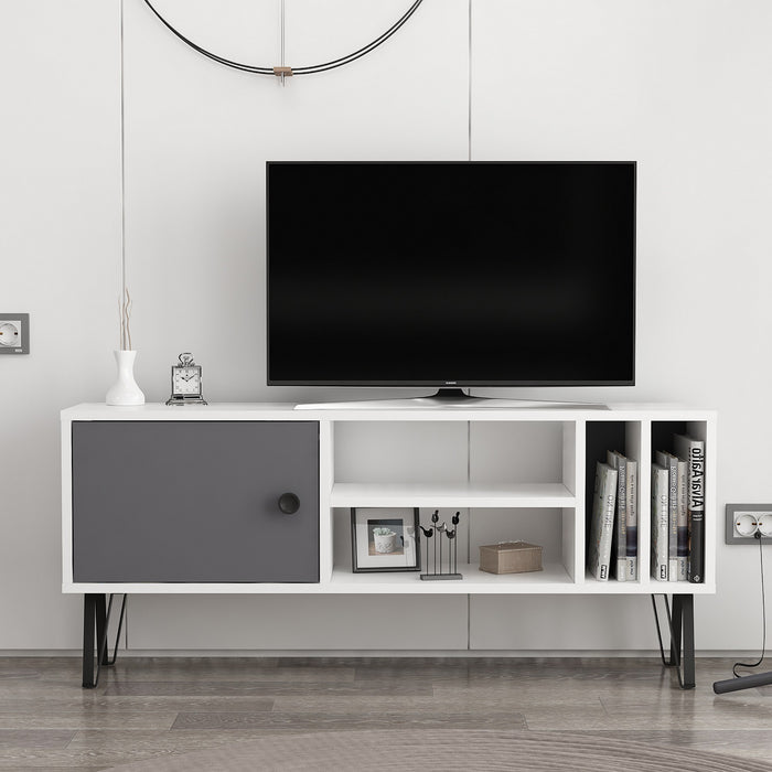 Comoda TV Asi Home Arven, 120 cm x 52 cm x 25 cm, Alb,
Antracit