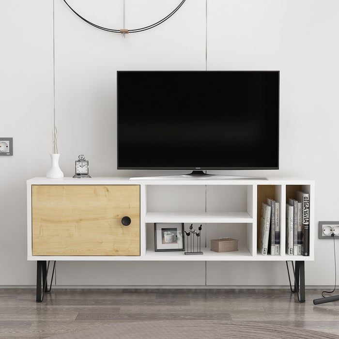 Comoda TV Asi Home Arven, 120 cm x 52 cm x 25 cm, Alb,
Stejar