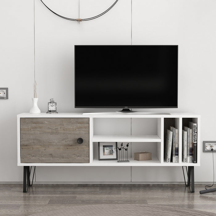 Comoda TV Asi Home Arven, 120 cm x 52 cm x 25 cm, Alb,
Gri Inchis