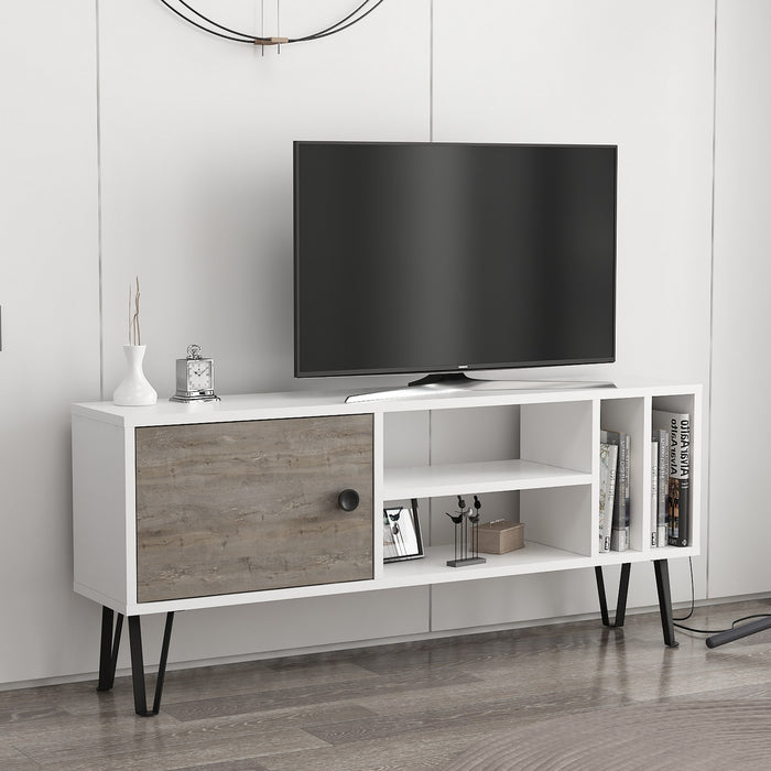 Comoda TV Asi Home Arven, 120 cm x 52 cm x 25 cm, Alb,
Gri Inchis