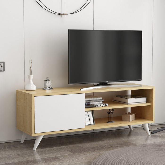 Comoda TV Asi Home Venga, 120 cm x 48 cm x 35 cm, Stejar,
Alb