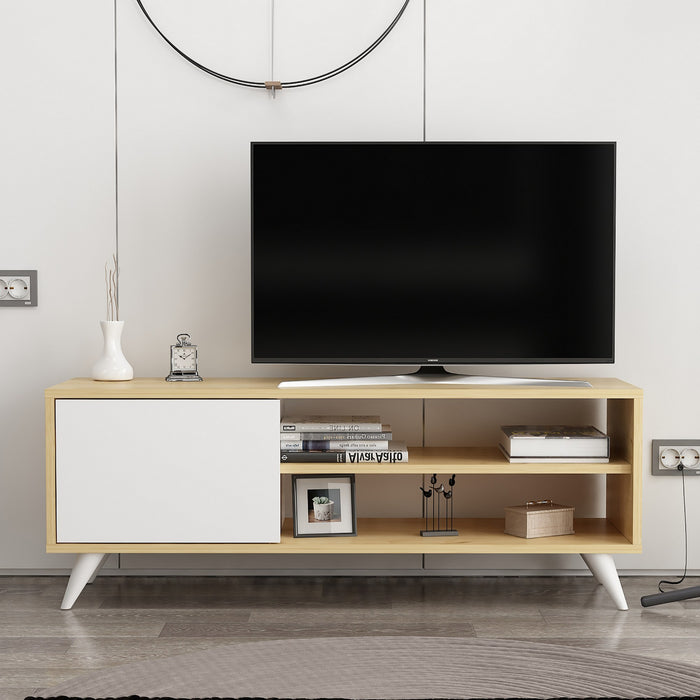 Comoda TV Asi Home Venga, 120 cm x 48 cm x 35 cm, Stejar,
Alb